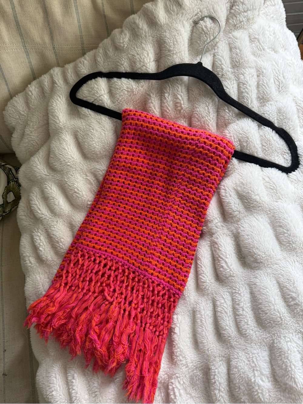 Karlie knit orange and pink skirt